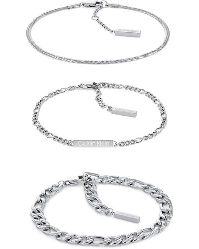 Calvin Klein Bracelet en Chaîne pour Collection LINKED - 35700003 - Blanc