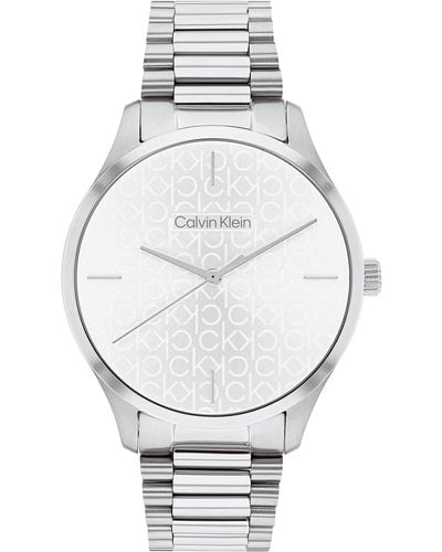 Calvin Klein Quartz Stainless Steel Case And Link Bracelet Watch - White