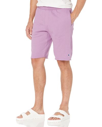 Champion , Reverse Weave Fleece, Knee-length Shorts For , C Logo, 10", Tinted Lavender, Small - Multicolor