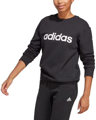 adidas Essentials Linear French Terry Sweatshirt - Black