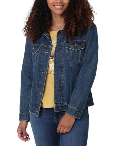 Wrangler Giacca in jeans da donna con vestibilità comoda Memory Maker - Blu