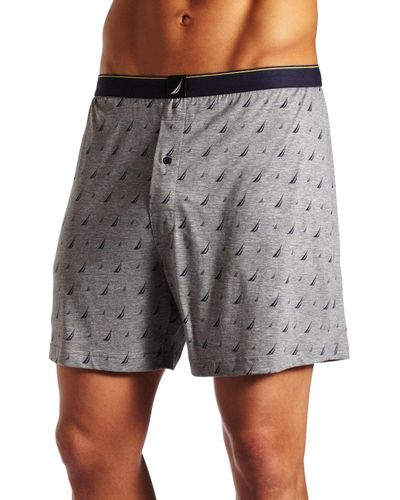 Nautica Jclass Knit Boxer Short - Gray