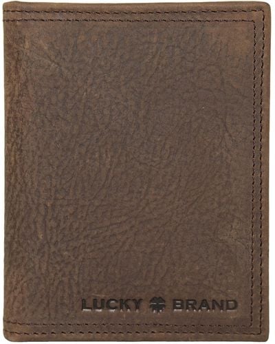 Lucky Brand Embossed Trifold Wallet - Brown
