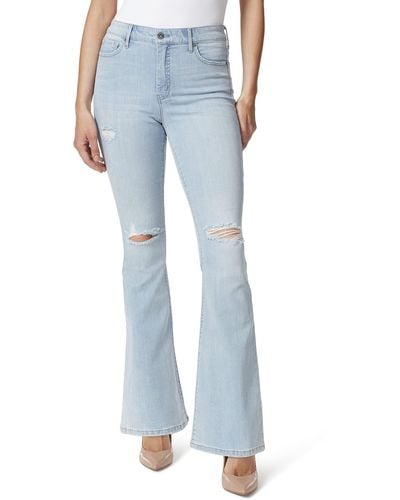 Jessica Simpson Charmed High Rise Fitted Flare Jean in Blue | Lyst