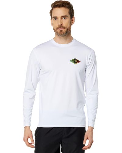 Billabong Crayon Wave Loose Fit Long Sleeve Surf Tee White Md