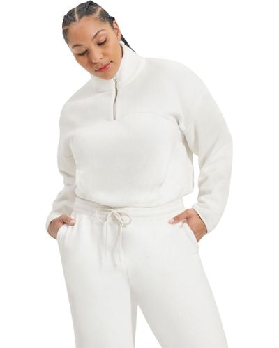 UGG Cassady Micro Fluff Halfzip Sweater - White