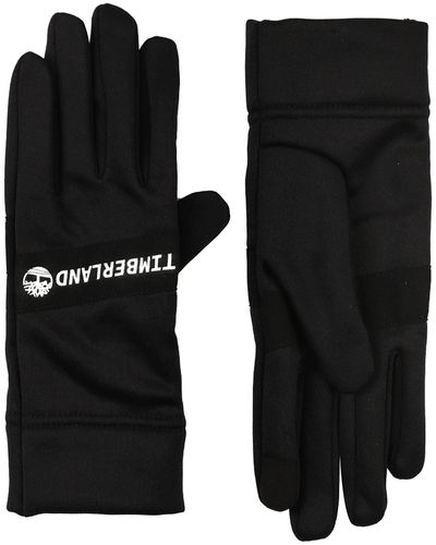 Timberland Stretch Gloves With Printed Logo - Black