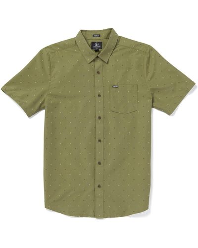 Volcom Honestone Woven Short Sleeve Button Down Shirt - Green