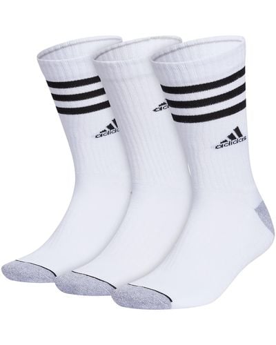 adidas 3-stripe Crew Socks With Arch Compression For A Secure Fit - White