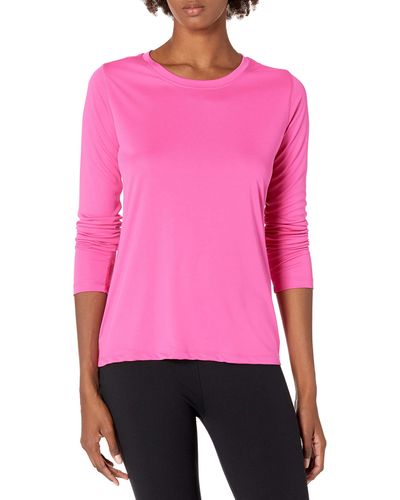 Hanes Womens Sport Cool Dri Performance Long Sleeve T-shirt T Shirt - Pink