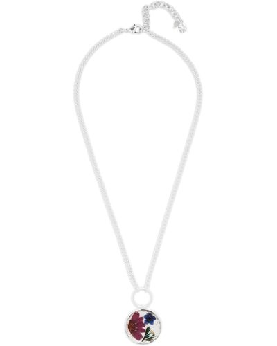 Lucky Brand Dried Flower Pendant Necklace - White