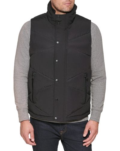 Tommy Hilfiger Diamond Quilted Stand Collar Vest - Gray