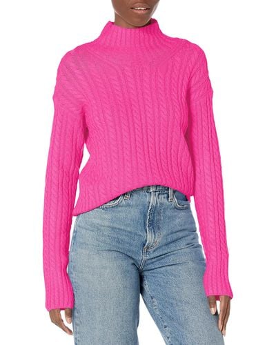 French Connection Babysoft Cable High Neck Sweater - Pink