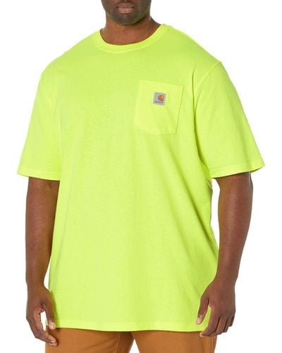 Carhartt Mensloose Fit Heavyweight Short-sleeve Pocket T-shirtbrite Lime2x-large - Yellow
