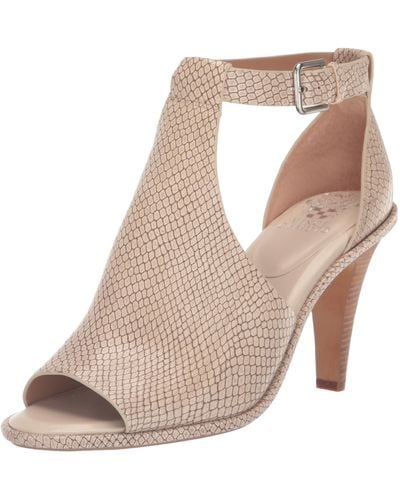 Vince Camuto Frasper Buckle High Heel Bootie Ankle Boot - Natural