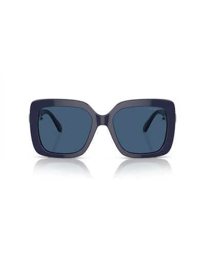 Swarovski Sk6001f Low Bridge Fit Square Sunglasses - Blue