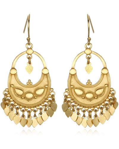Satya Jewelry Gold Petal Chandelier Earrings - Metallic