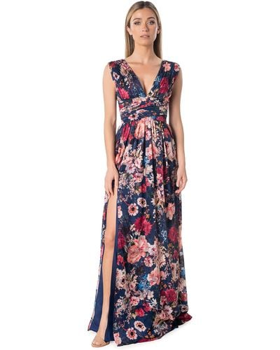 Dress the Population S Jaclyn Fit And Flare Maxi Special Occasion - Red