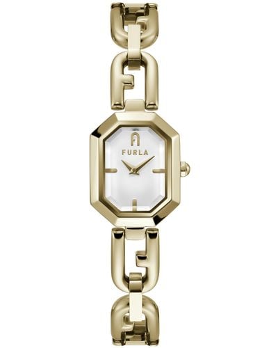 Furla Octagonal Gold Tone Stainless Steel Bracelet Watch - Metallic