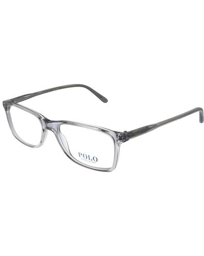 Polo Ralph Lauren Ph 2155 5413 Transparent Gray Plastic Rectangle Eyeglasses 54mm - Brown