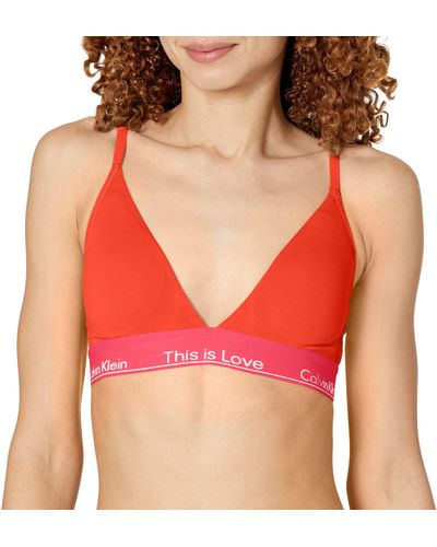Calvin Klein This Is Love Lightly Lined Triangle Bra - Red