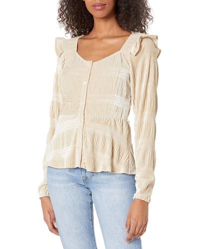 Kendall + Kylie Kendall + Kylie Plus Size Button Down Ruffle Top - White