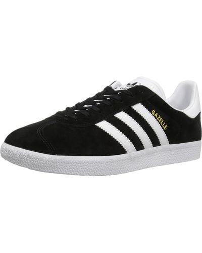 adidas Originals Gazelle Lace-up Sneaker,black/white/gold Met.,8.5 M Us