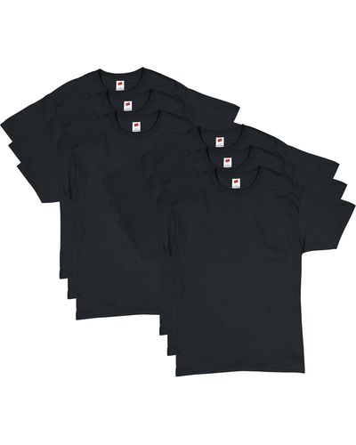 Hanes Mens Essentials Short Sleeve T-shirt Fashion Value Pack - Black