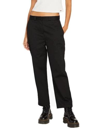 Volcom Lowstone Relaxed Fit Cropped Chino Pant - Black