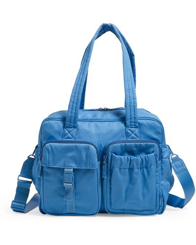 Vera Bradley Cotton Utility Oversized Travel Tote Travel Bag - Blue