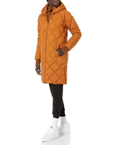 Amazon Essentials Heavyweight Diamond Quilted Knee Length Puffer Coat - Multicolor