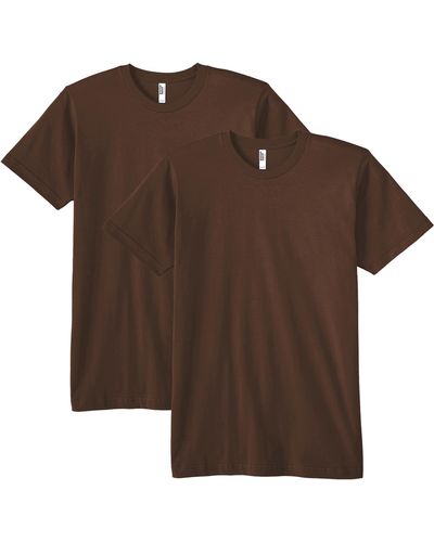 American Apparel Fine Jersey Crewneck Short Sleeve T-shirt - Brown