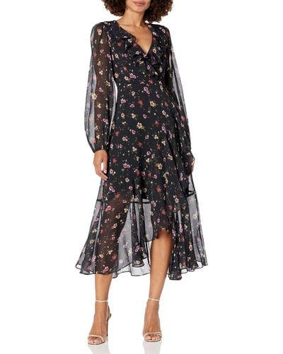 Guess Eco Long Sleeve Darcelle Maxi Dress - Black