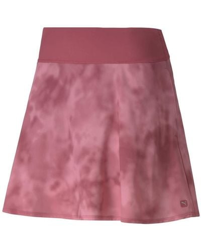 PUMA Golf 2020 Pwrshape Tie Dye Skirt 16" - Red