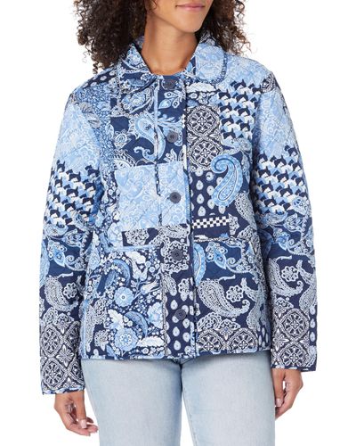 Vera Bradley Quilted Jacket With Pockets - Blue