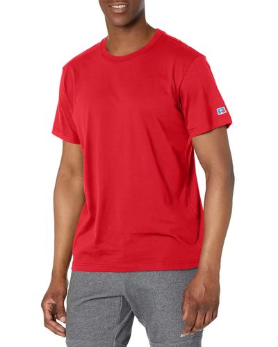 Russell Basic Solid Short Sleeve T-shirt - Red