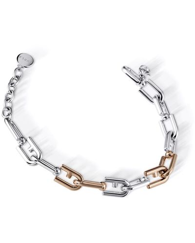 Furla Chained Logo Bracelet - Metallic
