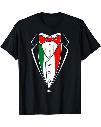 MCM Latino Pride Mexican Flag Tuxedo T-shirt - Black