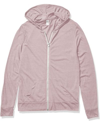 Alternative Apparel Basic Jersey Zip Hoodie - Pink