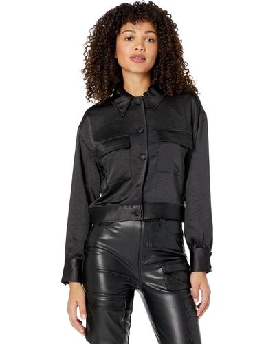 BCBGMAXAZRIA Pillow Collar Hooded Puffer Jacket in Black