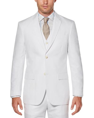 Perry Ellis Linen Blend Twill Suit Jacket - White