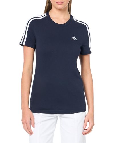 adidas Essentials Slim 3-stripes T-shirt - Blue