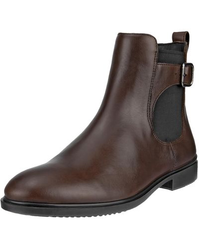 Ecco Dress Classic Chelsea Buckle Ankle Boot - Brown