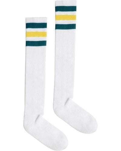 American Apparel Stripe Thigh-high Socks - White