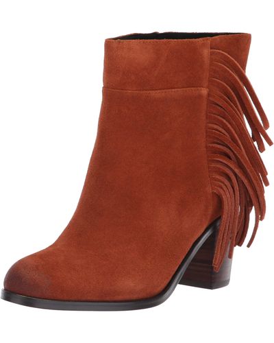 Kenneth Cole Alana Fringe Ankle Bootie Boot, Rust, 7.5 M Us - Brown