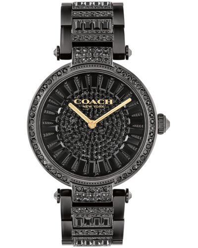 COACH 2h Quartz Bracelet Watch With Crystals On The Dial - Water Resistant 3 Atm/30 Meters - Gift For Her - Timeless - Black