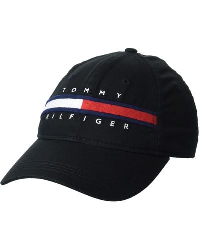 Tommy Hilfiger Cotton Avery Adjustable Baseball Cap - Black