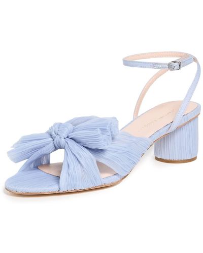 Loeffler Randall Dahlia Pleated Knot Mule With Ankle Strap Pump - White