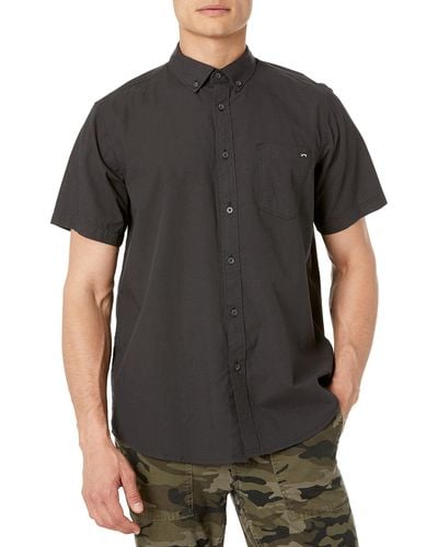 Billabong Classic Printed Woven Short Sleeve Shirt Button - Black