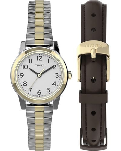 Timex Two-tone Expansion Band White Dial Two-tone - Black
